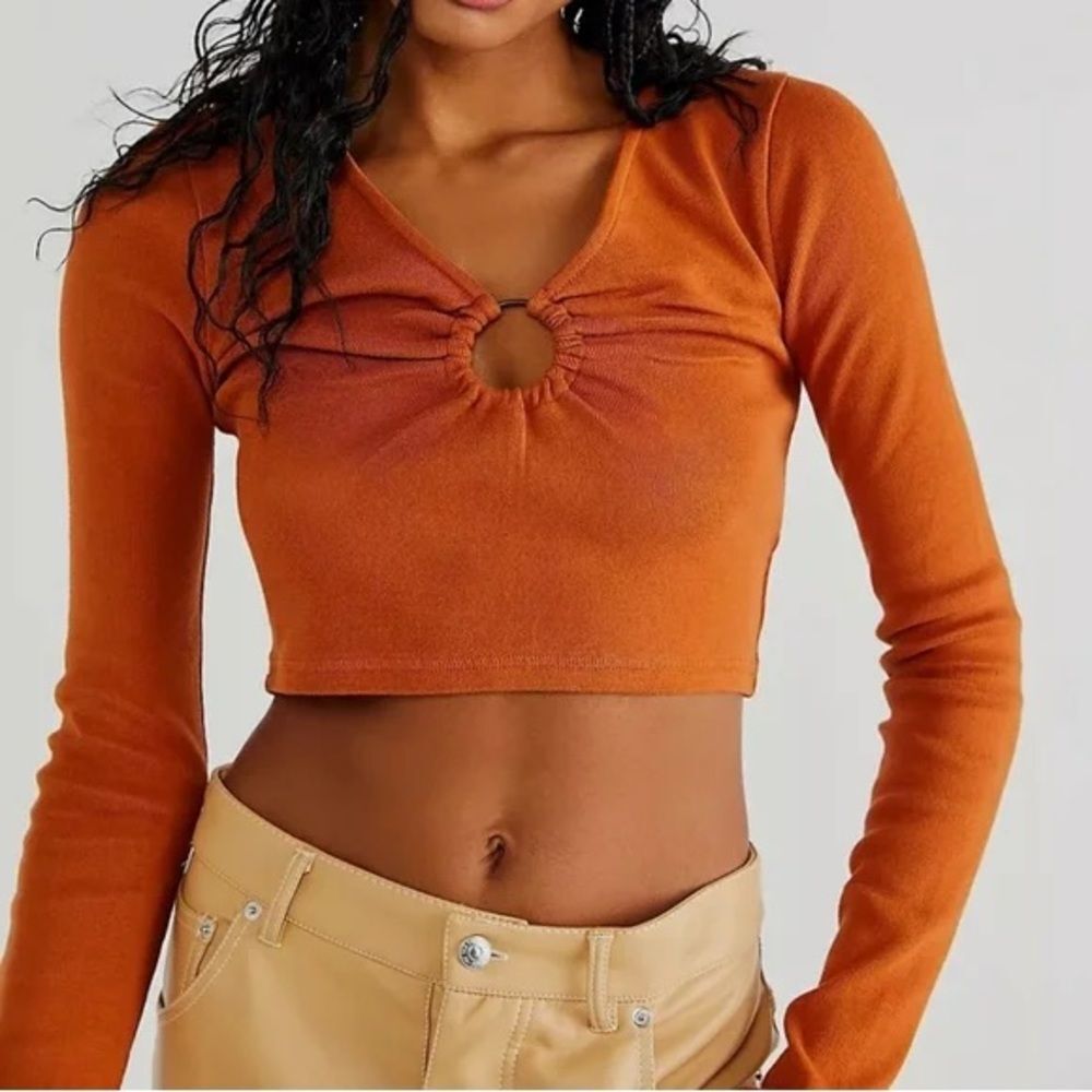 Free People Key To My Heart Cropped Blouse